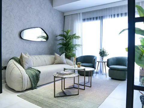 A bright apartment living room